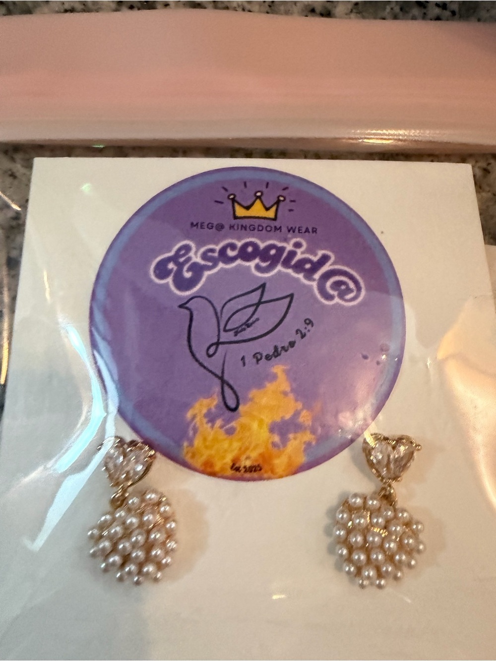 Escogida Pearl Cluster Drop Earrings - Gold Tone